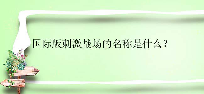 国际版刺激战场的名称是什么？