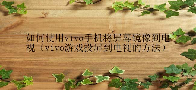 如何使用vivo手机将屏幕镜像到电视（vivo游戏投屏到电视的方法）