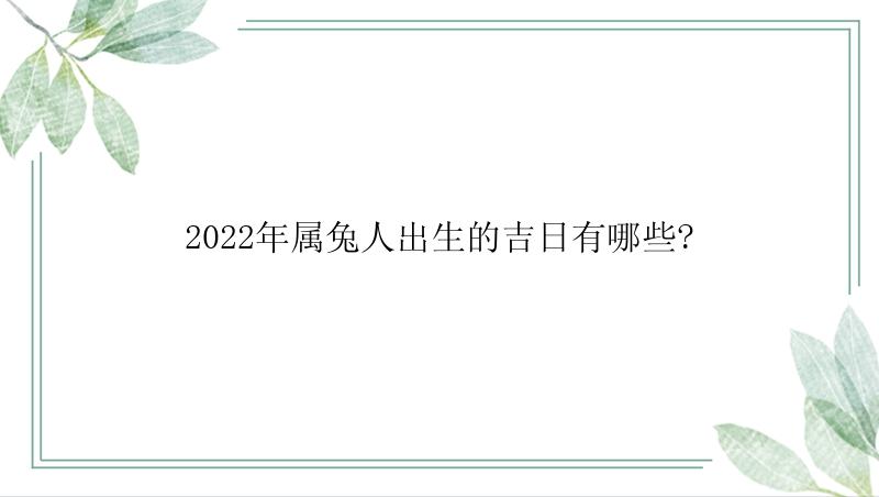 2022年属兔人出生的吉日有哪些?