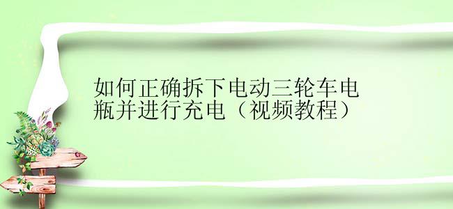 如何正确拆下电动三轮车电瓶并进行充电（视频教程）