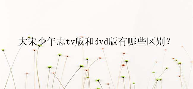 大宋少年志tv版和dvd版有哪些区别？