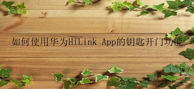 如何使用华为HiLink App的钥匙开门功能