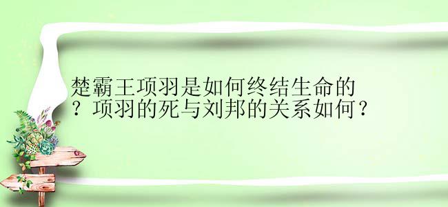 楚霸王项羽是如何终结生命的？项羽的死与刘邦的关系如何？