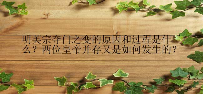 明英宗夺门之变的原因和过程是什么？两位皇帝并存又是如何发生的？