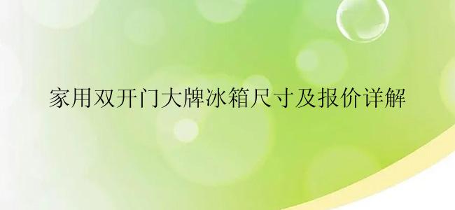 家用双开门大牌冰箱尺寸及报价详解