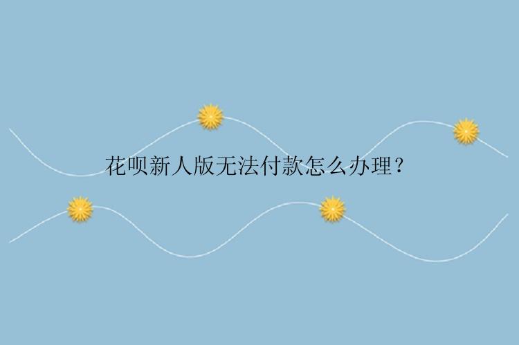 花呗新人版无法付款怎么办理？