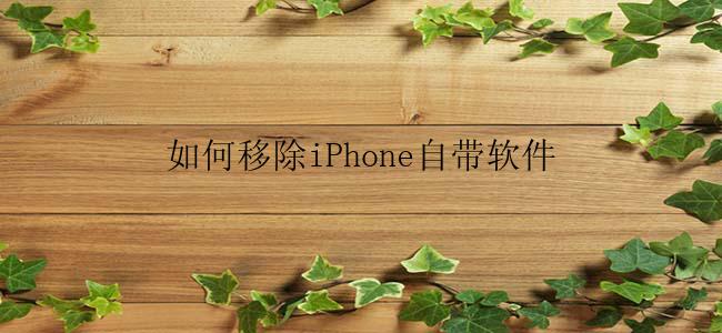 如何移除iPhone自带软件