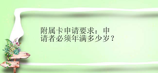 附属卡申请要求：申请者必须年满多少岁？