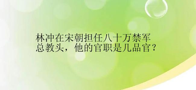 林冲在宋朝担任八十万禁军总教头，他的官职是几品官？