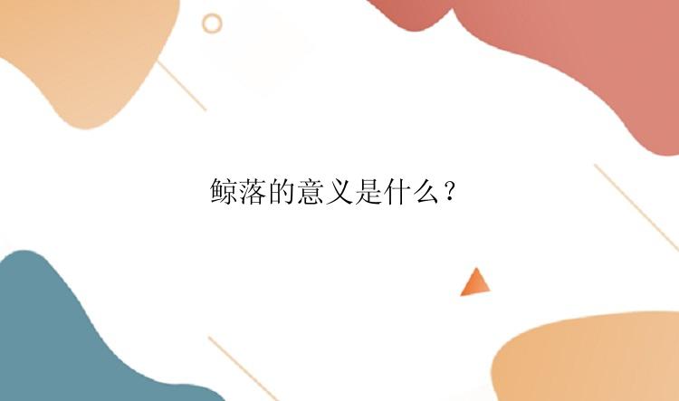 鲸落的意义是什么？