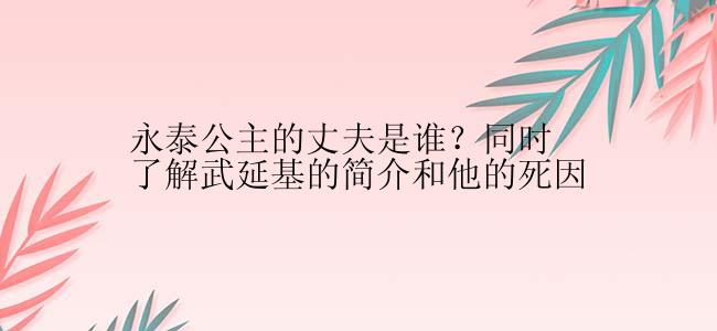 永泰公主的丈夫是谁？同时了解武延基的简介和他的死因