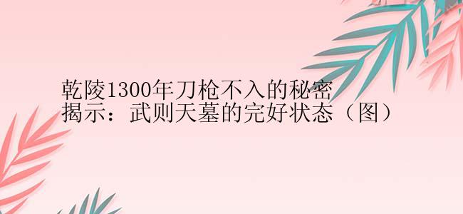 乾陵1300年刀枪不入的秘密揭示：武则天墓的完好状态（图）