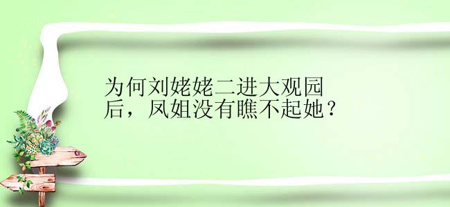 为何刘姥姥二进大观园后，凤姐没有瞧不起她？