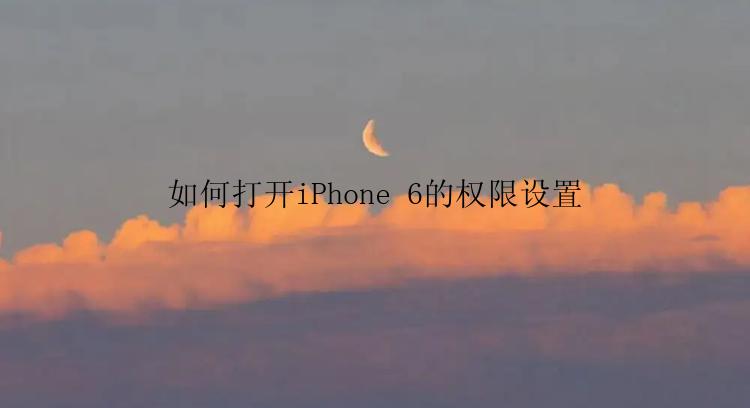 如何打开iPhone 6的权限设置