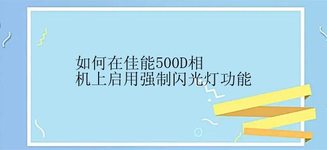 如何在佳能500D相机上启用强制闪光灯功能