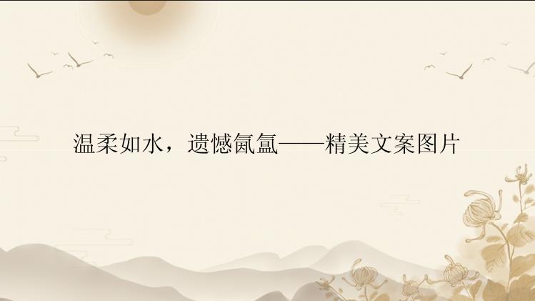 温柔如水，遗憾氤氲——精美文案图片