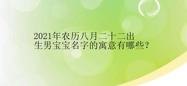 2021年农历八月二十二出生男宝宝名字的寓意有哪些？