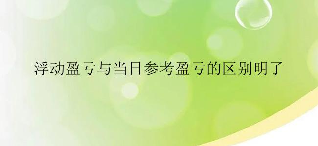 浮动盈亏与当日参考盈亏的区别明了