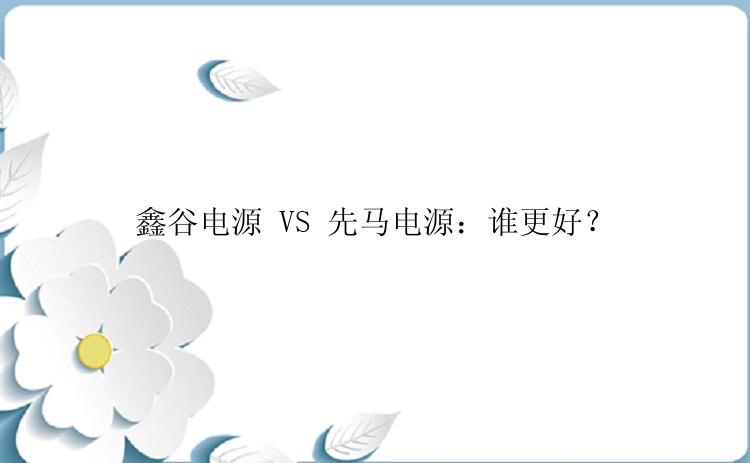 鑫谷电源 VS 先马电源：谁更好？