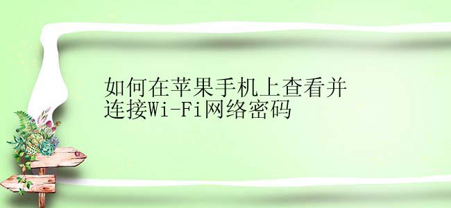 如何在苹果手机上查看并连接Wi-Fi网络密码