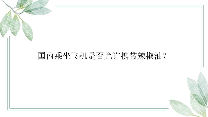 国内乘坐飞机是否允许携带辣椒油？