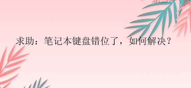 求助：笔记本键盘错位了，如何解决？