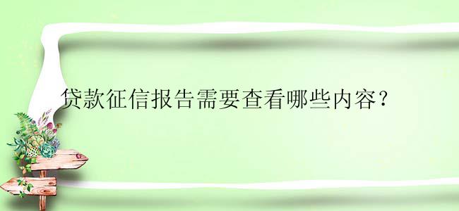 贷款征信报告需要查看哪些内容？