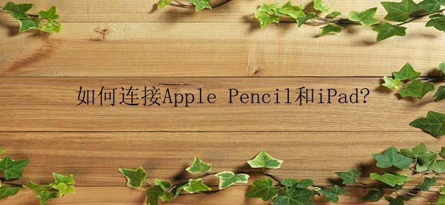 如何连接Apple Pencil和iPad?