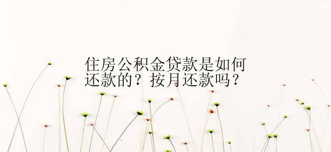 住房公积金贷款是如何还款的？按月还款吗？