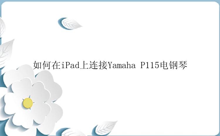 如何在iPad上连接Yamaha P115电钢琴