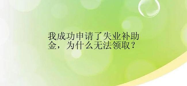 我成功申请了失业补助金，为什么无法领取？