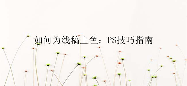 如何为线稿上色：PS技巧指南