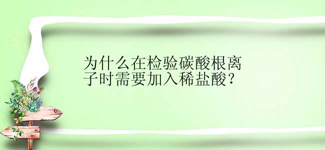 为什么在检验碳酸根离子时需要加入稀盐酸？