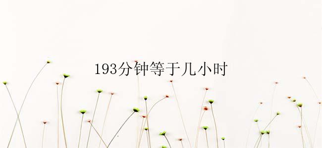 193分钟等于几小时