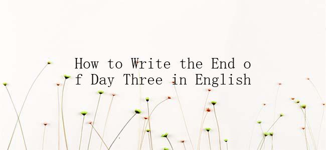 How to Write the End of Day Three in English