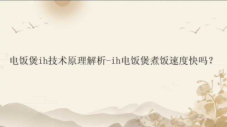 电饭煲ih技术原理解析-ih电饭煲煮饭速度快吗？