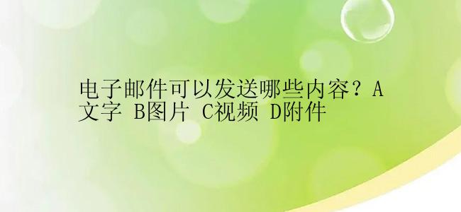 电子邮件可以发送哪些内容？A文字 B图片 C视频 D附件