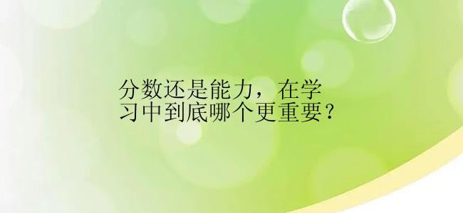 分数还是能力，在学习中到底哪个更重要？