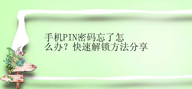 手机PIN密码忘了怎么办？快速解锁方法分享