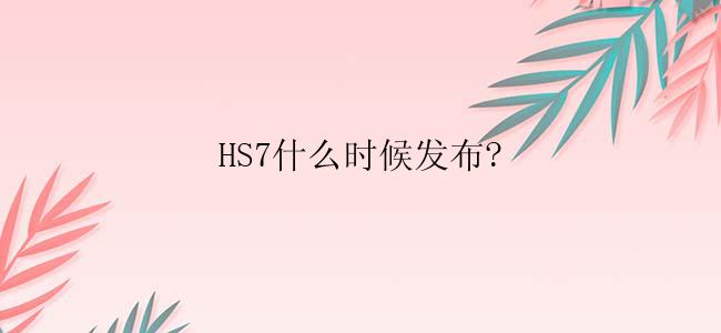 HS7什么时候发布?