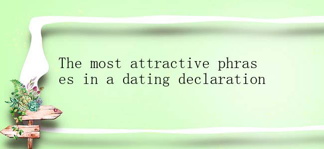 The most attractive phrases in a dating declaration