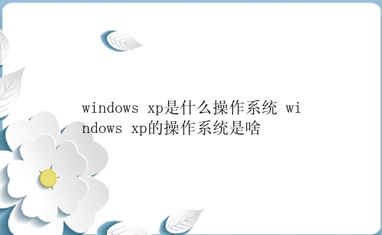 windows xp是什么操作系统 windows xp的操作系统是啥