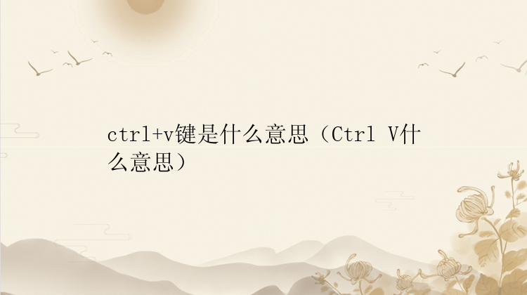 ctrl+v键是什么意思（Ctrl V什么意思）