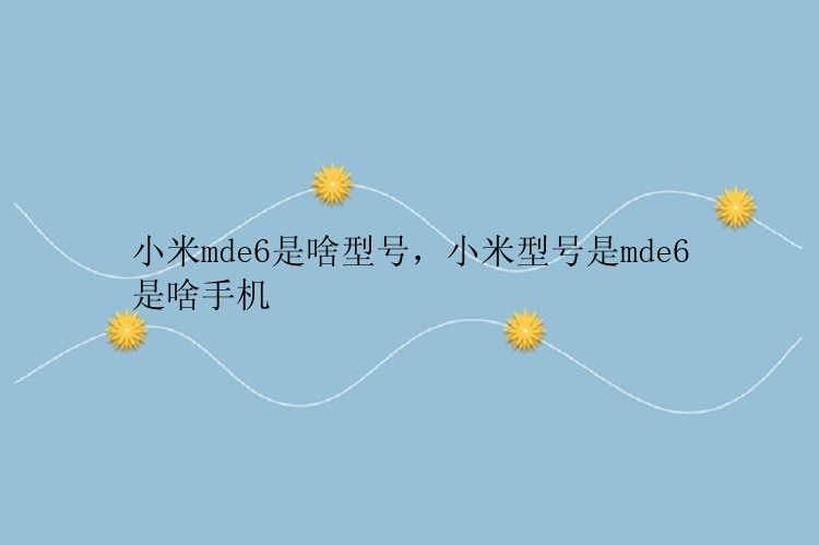 小米mde6是啥型号，小米型号是mde6是啥手机