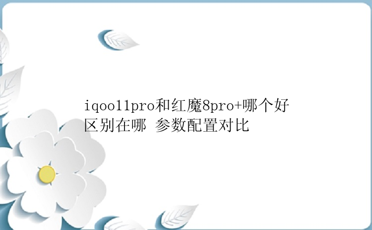 iqoo11pro和红魔8pro+哪个好区别在哪 参数配置对比