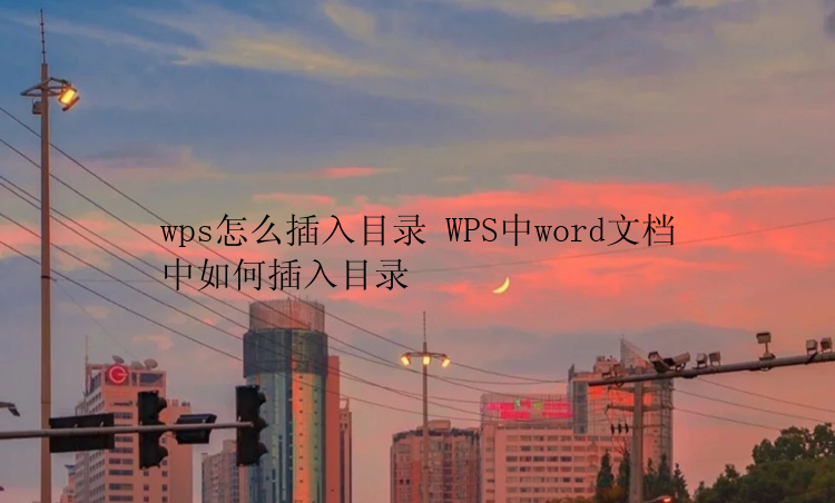 wps怎么插入目录 WPS中word文档中如何插入目录