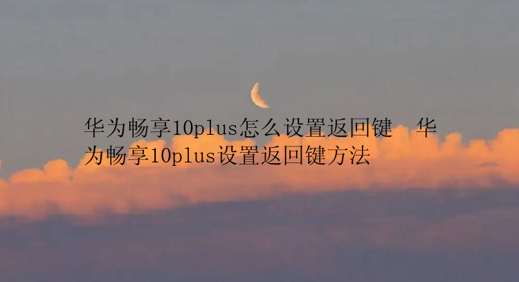 华为畅享10plus怎么设置返回键  华为畅享10plus设置返回键方法