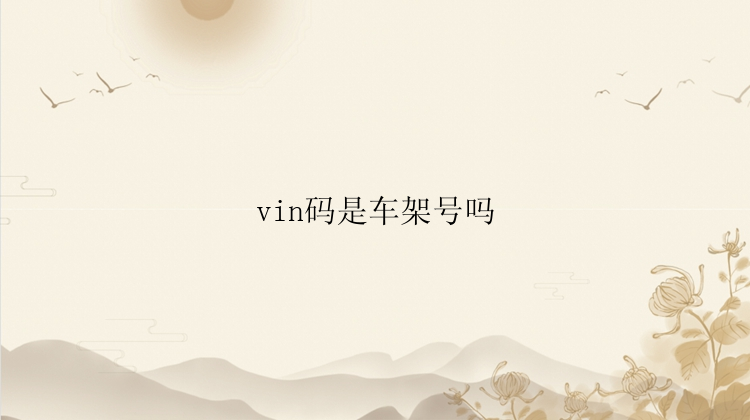 vin码是车架号吗