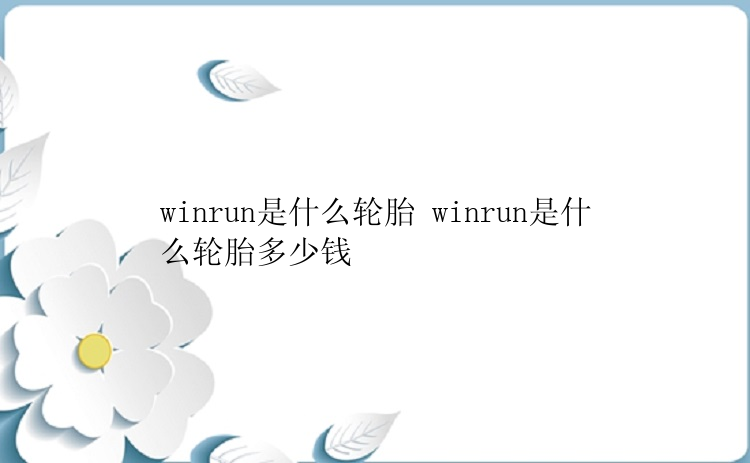 winrun是什么轮胎 winrun是什么轮胎多少钱