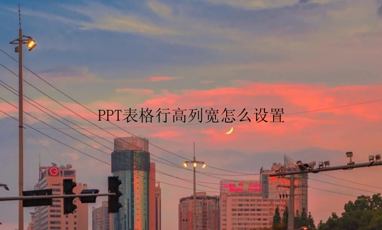 PPT表格行高列宽怎么设置